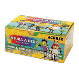Pintura A Dedo Acrilex Finger Paint C 6 Cores 15ml