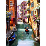 Pintura Diamante Kit 50x60 Veneza Itália Gôndola Grande