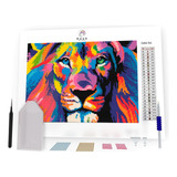Pintura Diamante Leao Psicodelico diamond Art 40x50cm