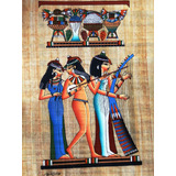 Pintura Egipcia Óleo S papiro Banda Musical Frete Grátis