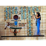 Pintura Egipcia Óleo S papiro Ra Deus Sol Frete Grátis
