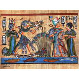 Pintura Egipcia Óleo S papiro Tutankamon Frete Grátis