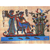 Pintura Egipcia Óleo S papiro Tuthankamon Frete Grátis