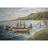 Pintura Óleo Sobre Tela Praia Da Cerca guarapari