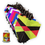 Pipa Kit 10 Pipas De 45cm 10 Rabiolas 2 Linhas 500 Jardas