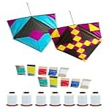 Pipa Kit Completo 100 Pipas 100 Rabiolas 100 Rolos Linha Dezinho Decoração Brincadeira