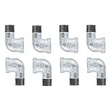 PIPE DÉCOR 1 27 Cm Ferro Maleável Galvanizado Autêntico 90 Graus FPT X MPT Cotovelo De Rua Pacote Com 8 Para Montagem De Móveis De Tubos DIY E Aplicações Regulares De Encanamento