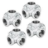 PIPE DECOR Encaixe De 5 Vias De Ferro Galvanizado De 3 10 2 Cm Pacote Com 4