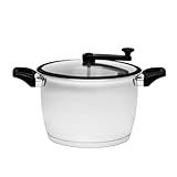 Pipoqueira Tramontina Allegra Em Aço Inox Com Fundo Triplo E Tampa De Vidro Com Borda De Silicone 22 Cm 5-6 L