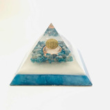 Piramide Orgonite Azul Branco