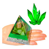 Pirâmide Orgonite Cristal Verde Cura Proteção