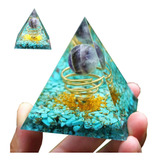 Piramide Orgonite Turquesa Azul Ametista Cristal