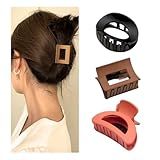 Piranha Prendedor Pregadeira Presilha De Cabelo Acessório Moderna Luxo Moda Estilo Geométrico Acetinado 6 Cm Kit 03 Unidades
