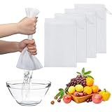 Piriuuo 4 Peças De Saco De Leite De Nozes Saco De Pano De Queijo De Nylon Para Coar 29 × 19 Cm Saco De Nozes Saco De Leite De Nozes Saco De Filtro Reutilizável Para Coar Suco Café Iogurte Chá