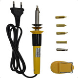 Pirografo Gravador Madeira Soldador Com 5 Pontas 30w 110v
