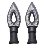 Pisca Led Mini Flecha Vazado Moto Flexivel Cristal Seta Par