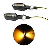 Pisca LED Universal Para Moto 12V Luz Âmbar Kit Com 2 Unidades Preto Esquerdo Direito 