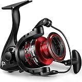 Piscifun Carretilhas Giratórias De Chama- Molinete De Pesca Leve- Ultra Suave E Potente- Preto E Vermelho- Série 4000