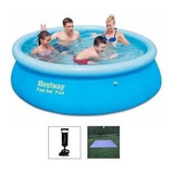 Piscina Bestway 2300 Litros Inflável Bomba De Inflar E Forro