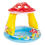 Piscina Criança Inflável Cogumelo 45l Com Cobertura Intex