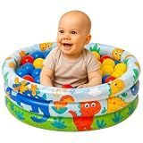 Piscina De Bolinhas Inflável Infantil Dinossauro 28 Litros - 50 Bolinhas Coloridas Resistentes