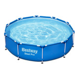 Piscina Estruturada Redonda Plástico Steel Frame Azul 4678l 76x305cm Bestway