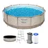 Piscina Estrutural 9150l Geometric Premium   Escada   Bomba Filtro 220v   Capa Bestway