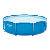 Piscina Estrutural Redondo Bestway 56677 4 678 Litros De 3 05mx3 05mx3 05m Azul