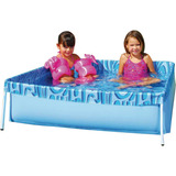 Piscina Infantil Lona Azul Quadrada Estruturada 400 Litros