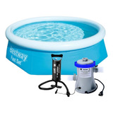 Piscina Inflável 2300 Litros Filtro Bomba Bestway Intex