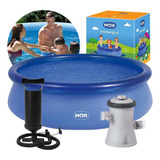 Piscina Inflável 2400 L Circular 240cm Bomba Filtro Azul Mor Cor 110v