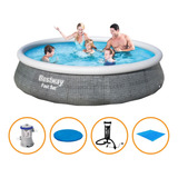 Piscina Inflável 7 340 Ls Filtro Capa Bomba Forro Bestway