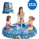 Piscina Inflável Infantil 253 Litros De Fundo Do Mar 3 Anéis Wellmix