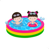Piscina Inflável Infantil De 40 Litros Colorida 3 Anéis