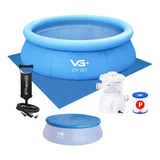 Piscina Inflável Joy Set 2490 L Capa Filtro Bomba Forro Vg Cor 110v