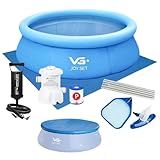 Piscina Inflável Joy Set 2490L Circular 240cm Com Capa Filtro Bomba Forro Kit Limpeza VG Plus 220 Volts 