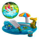 Piscina Inflável Playground Escorregador Jacaré 57165 Intex