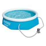 Piscina Inflável Redondo Bestway Fast Set 57268 2300l Bomba 220v Azul