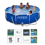 Piscina Intex 4485 L Filtro 110v Capa Forro Kit De Limpeza