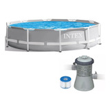 Piscina Intex 5000 Litros Estrutural Prism Cinza Filtro 220v