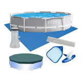 Piscina Prism Circular Estrutural 6503 Litros Completa Intex