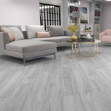 Piso Vinilico Cinza 9 Réguas Click Piso Clicado 2m