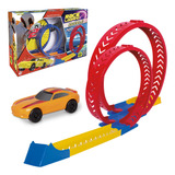 Pista 2 Voltas Race Looping Duplo Com Carrinho De Brinquedo