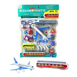 Pista Avião Onibus Briquedo Coleção Miniatura Trem Peças