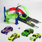 Pista Looping 360° 4 Carrinhos E 2 Lançadores Tipo Hotwheels