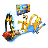 Pista Looping Com 2 Lançadores Radical Mega Rampa 4 Carros