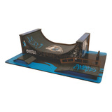 Pista Rampa Skate De Dedo Mdf Brinquedos Fingerboard Azul