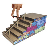 Pista Skate De Dedo Corrimão Degraus Madeira Mdf Adesivado