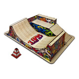 Pista Skate De Dedo Rampa Vertical Com Funbox E Brinde Mdf