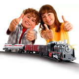 Pista Trem Brinquedo Locomotiva Trenzinho Com Som E Luz Top